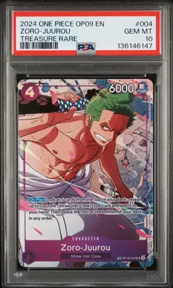 Zoro-Juurou PSA 10 - OP09-004 - Treasure Rare - One Piece TCG - Image 1