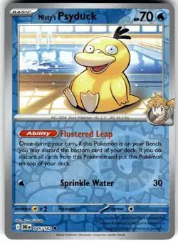 Misty's Psyduck 045/182 Uncommon Destined Rivals Pokemon Reverse Holo Near Mint - Image 1