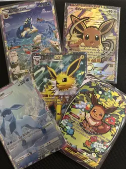 DISCOUNT Eevee Evolution Pokemon Card Display Art Cards. Eevee and More - Image 1