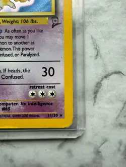 Alakazam 001/130 Base Set 2 Holo Rare Unlimited Stage 2 80 HP English - Image 2