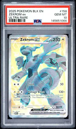 Pokemon TCG Zekrom EX 158/086 Ultra Rare Black Bolt SV PSA 10 - Image 1