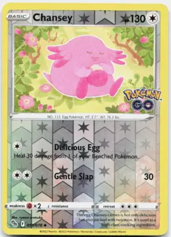 Chansey REVERSE HOLO Uncommon Pokemon GO 051/078 LP - Image 1