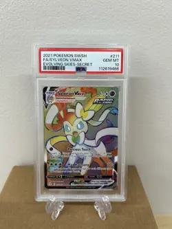 POKEMON SWORD SHIELD EVOLVING SKIES SECRET FULL ART/SYLVEON VMAX PSA 10 - Image 1