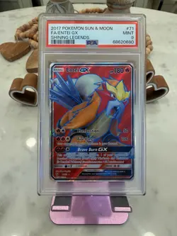 Pokemon Entei GX Full Art Shining Legends Holo #71/73 PSA 9 Ultra Rare English - Image 1