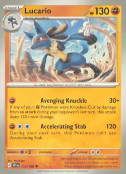 LUCARIO 114/198 UNCOMMON SCARLET & VIOLET POKEMON NEAR MINT - Image 1