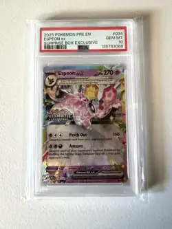 PSA 10 - Espeon Ex 34/131 Stamped Prismatic Evolutions Suprise Box Pokemon Card - Image 1