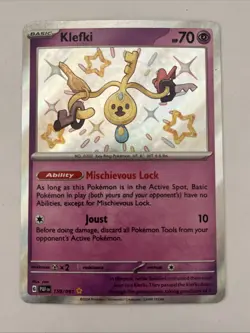Klefki 159/091 SV: Paldean Fates Baby Shiny Holo Pokemon Card - Image 1