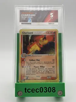 Charizard 100/97 - Holo Secret Rare - 2003 EX Dragon - Ace Graded 5 Pokemon Card - Image 1