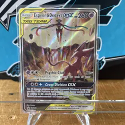 Espeon & Deoxys GX SM240 Tag Team Black Star Promo Sun & Moon Pokemon TCG LP - Image 1