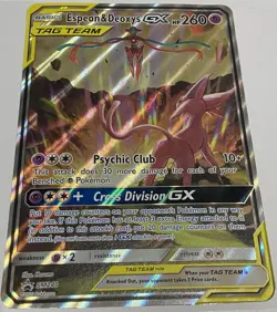 Pokemon TCG Espeon & Deoxys GX Tag Team Jumbo Black Star Promo SM240 - Image 1