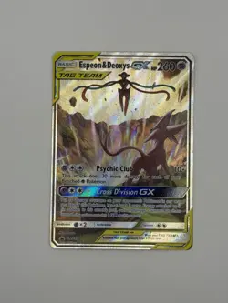 Pokemon TCG Espeon & Deoxys GX SM240 Black Star Promo Holo - Image 1