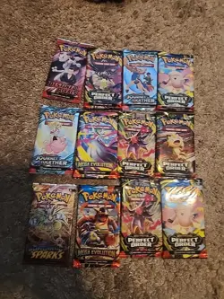 Pokemon TCG Booster Pack Lot (12) New & Sealed Ready to Ship In Hand - Image 1