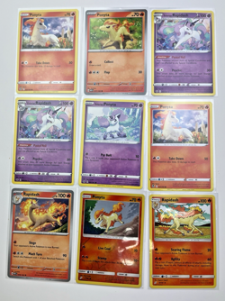 9 Card Lot Ponyta Rapidash Reverse Holo Pokemon TCG Fire - Image 1