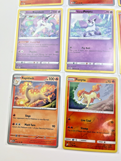 9 Card Lot Ponyta Rapidash Reverse Holo Pokemon TCG Fire - Image 5
