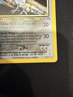 Pokemon Neo Genesis 2000 Skarmory #13/111 Holo Rare WOTC TCG Card - Image 5