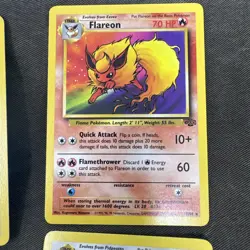 Jungle Non-Holo Rare Pokemon Card Lot Flareon Vaporeon Scyther NM 1999 WOTC - Image 3