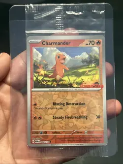 Pokemon TCG Charmander - 004/165 (GameStop Exclusive) Stamped Promo Card SEALED - Image 1