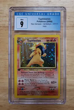 Pokemon CGC 9 MINT 2000 Typhlosion 17/111 1st Edition Neo Genesis Holo Card - Image 1