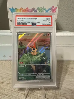 Pokemon 2025 SVP EN-SV Promo Unova Victini Illustration #208 PSA 10 - Image 1
