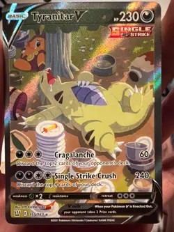 Pokemon Tyranitar V 155/163 Battle Styles Alt Full Art Single Strike Holo UR Nm - Image 3