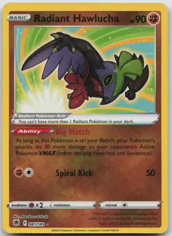 Radiant Hawlucha 081/189 Radiant Rare Astral Radiance Pokemon Near Mint A - Image 1