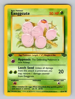 Exeggcute 1st Edition Pokemon TCG Common Jungle 52/64 LP - Image 1