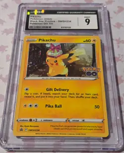 Pikachu #SWSH234 Promo Pokemon GO Tin Stamp - CGC 9 Mint - Image 2
