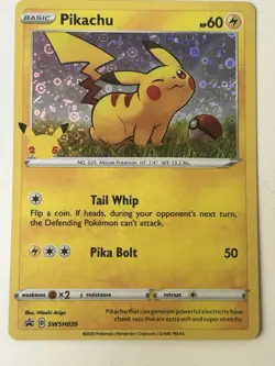 Pikachu SWSH039 Pokemon Black Star Promo Holo Card 25th Anniversary Stamp - Mint - Image 1