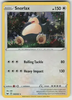 Snorlax (Cosmos Holo) 140/202 Holo Promo Blister Exclusives Pokemon LP - Image 1