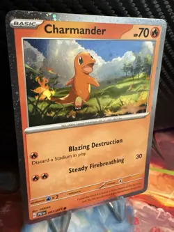 2024 Pokemon Paldean Fates Charmander 007/091 Cosmo Holo NM- - Image 3