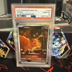 2025 Pokemon Mega Evolution VULPIX ILLUSTRATION RARE #138 PSA 10 Gem Mint - Image 1
