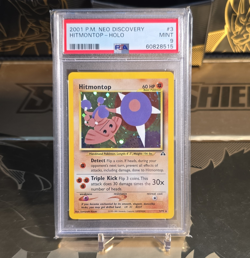 PSA 9 2001 Pokemon TCG Neo Discovery Hitmontop 3/75 Holo Rare English - Image 1