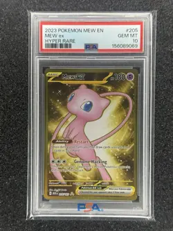 Pokemon Mew ex Hyper Rare Full Art Holo 205/165 SV 151 EN 2023 PSA 10 - Image 1