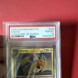 Pokemon 2025 Raichu 026/165 Cosmos Holo English Promo PSA 10 Graded - Image 3