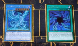 YUGIOH Blue-Eyes Chaos MAX Dragon + Chaos Form MVP1 Gold Rare 1st Edition NM - Image 1