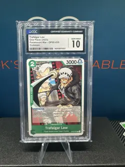 Trafalgar Law One Piece Paramount War Op02-035 Graded CGC 10 - Image 1