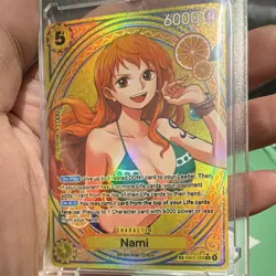Bandai One Piece CCG Nami Proxy Alt Art Holo Super Rare EB03-053 6000 Power - Image 3