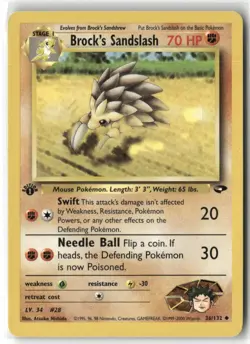 Pokemon Brock's Sandslash 036/132 1st Edition Gym Challenge Uncommon - Image 1