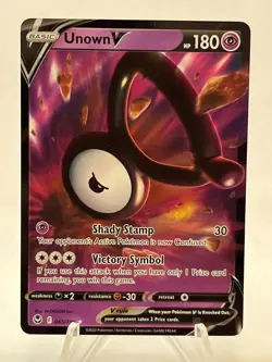Pokemon Card Unown V 065/195 Ultra Rare Sword Shield Silver Tempest Singles NM - Image 1