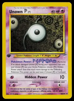 Pokemon Card - Unown [P] Neo Destiny 58/105 1st Edition Uncommon - Image 1