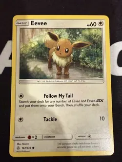 Pokemon Card Sun & Moon Cosmic Eclipse 167/236 Eevee Common Near Mint - Image 1