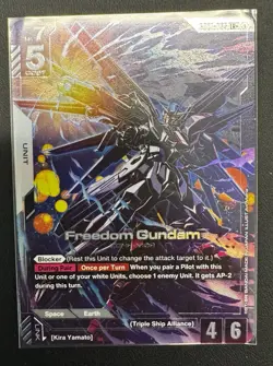 Gundam Card Game Newtype Rising Freedom Gundam ZGMF-X10A GD01-065 LR+ Foil - Image 1