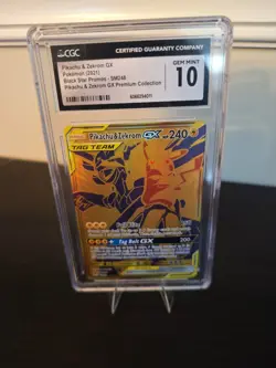 CGC 10 GEM MINT Pikachu & Zekrom GX 2021 Black Star Promos SM248 Pokemon Card - Image 1