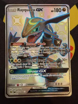 Pokemon Card TCG Rayquaza GX 177a/168 Alternate Art Shiny Hidden Fates Promo NM - Image 1