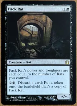 MTG Pack Rat Return to Ravnica 73/274 Rare Near Mint Black Rat Creature Card - Image 1