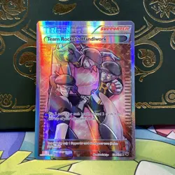 Team Rocket's Handiwork 124/124 Fates Collide Full Art Holo Pokemon Card MP+ - Image 1