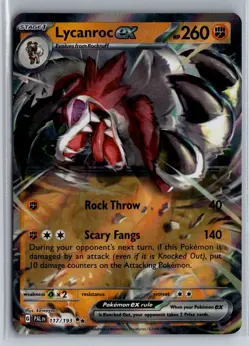 Lycanroc ex 117/193 Double Rare Paldea Evolved Pokemon Holo Near Mint - Image 1