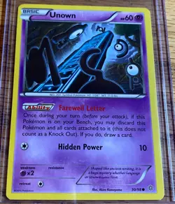 Pokemon TCG Unown XY Ancient Origins 30/98 Regular Common Card LP - Image 1