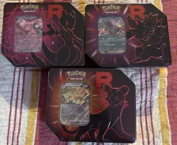 Pokemon TCG Destined Rivals Team Rocket Tin Set of 3 New/Sealed 🔥🔥 - Image 1