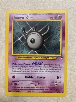Pokemon TCG Unown (W) - 29/105 (Neo Destiny) - Near Mint NM - Rare - Image 1